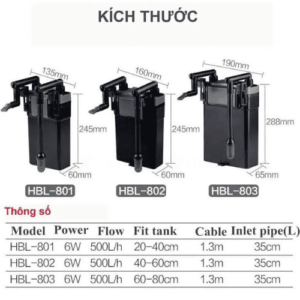 Máy lọc treo HBL 802